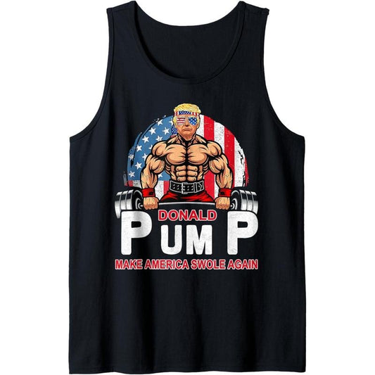 Donald Pump Swole America Again Gym Fitness Trump 2024 Tank Top Made in USA T-Shirts, Hoodie, Sweatshirt | WearSparks.com