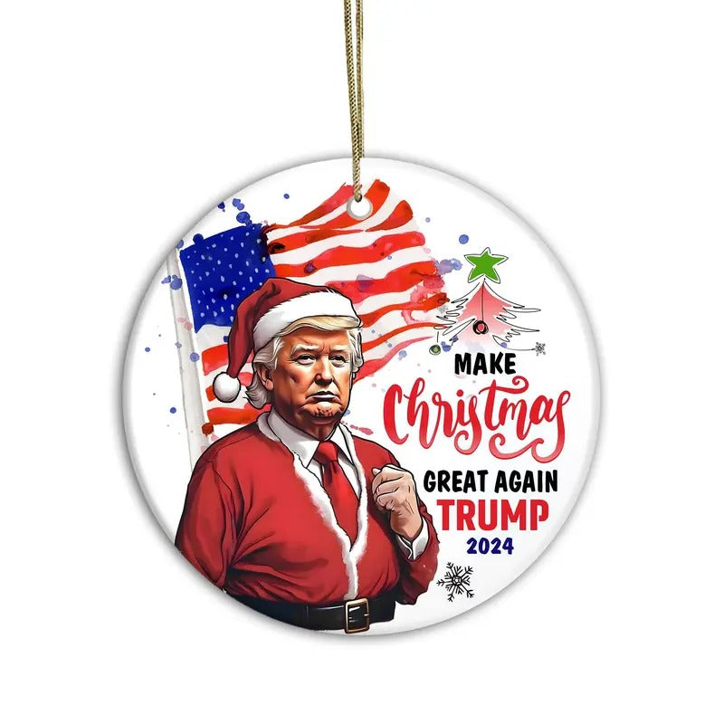 Donald Trump 2024 Christmas Ornament Make Christmas Great Again 2024, MAGA Decor, Holiday Spirit With A Touch Of MAGA, American Chrismas