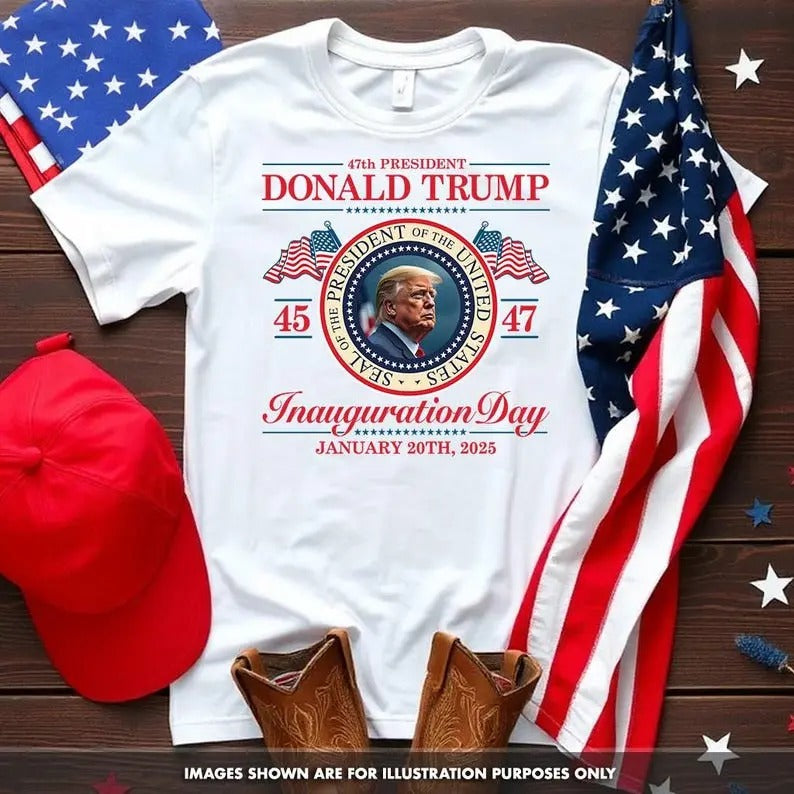 Donald Trump 47th President Inauguration 2025 Supporters Patriotic Vintage Graphic T-shirt, Maga, Trump, Senate, Republican, Politics, President Trump