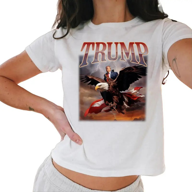 Donald Trump Eagle Usa President 2024 Take America Back Maga Baby Tee Casual Comfort