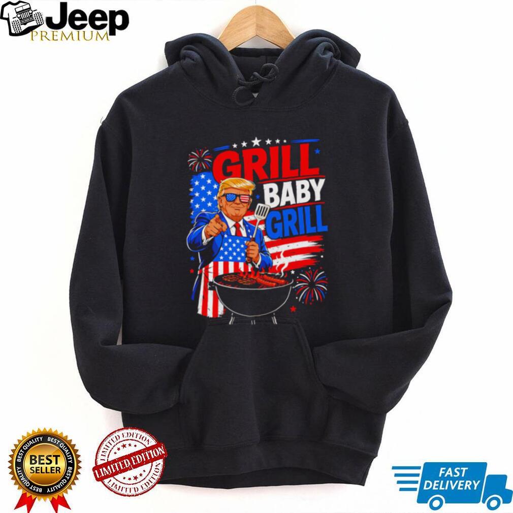 Donald Trump Grill Baby Grill Fourth of July BBQ Patriotic American Flag Men T Shirt