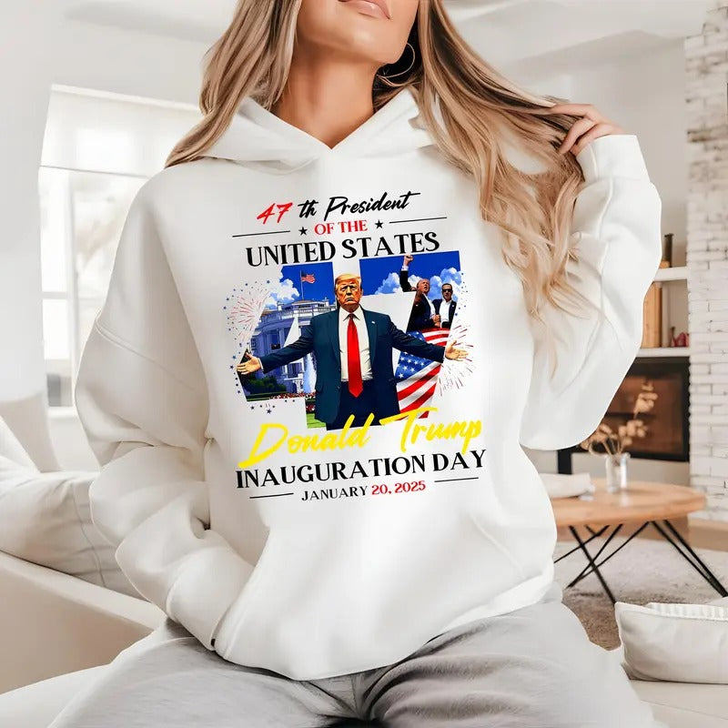 Donald Trump Inauguration Day Sweatshirt - 47th US President Inauguration - Comfort Colors - Women's Top - Tops, Womenswear