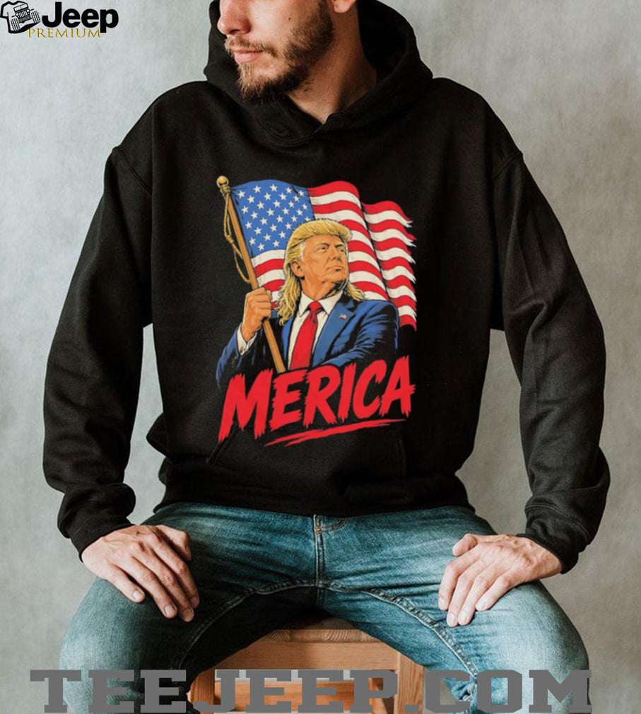 Donald Trump Patriotic Merica American Flag Mullet T Shirt