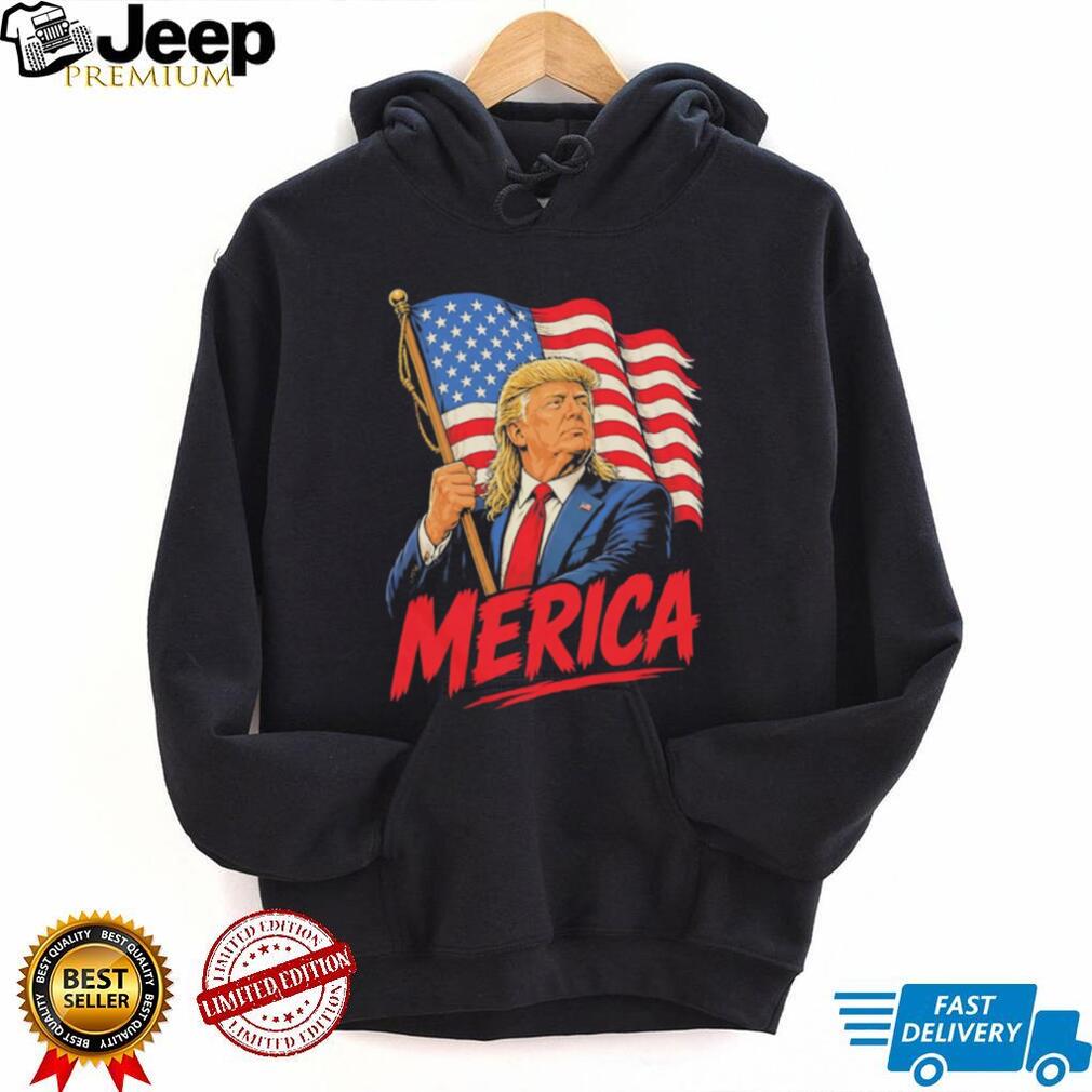 Donald Trump Patriotic Merica American Flag Mullet T Shirt