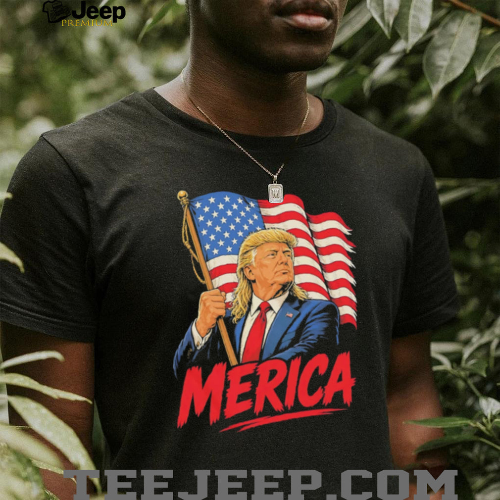 Donald Trump Patriotic Merica American Flag Mullet T Shirt