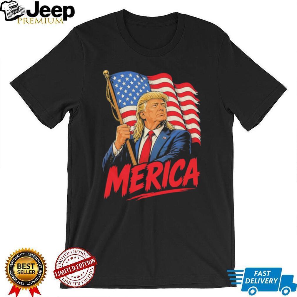 Donald Trump Patriotic Merica American Flag Mullet T Shirt