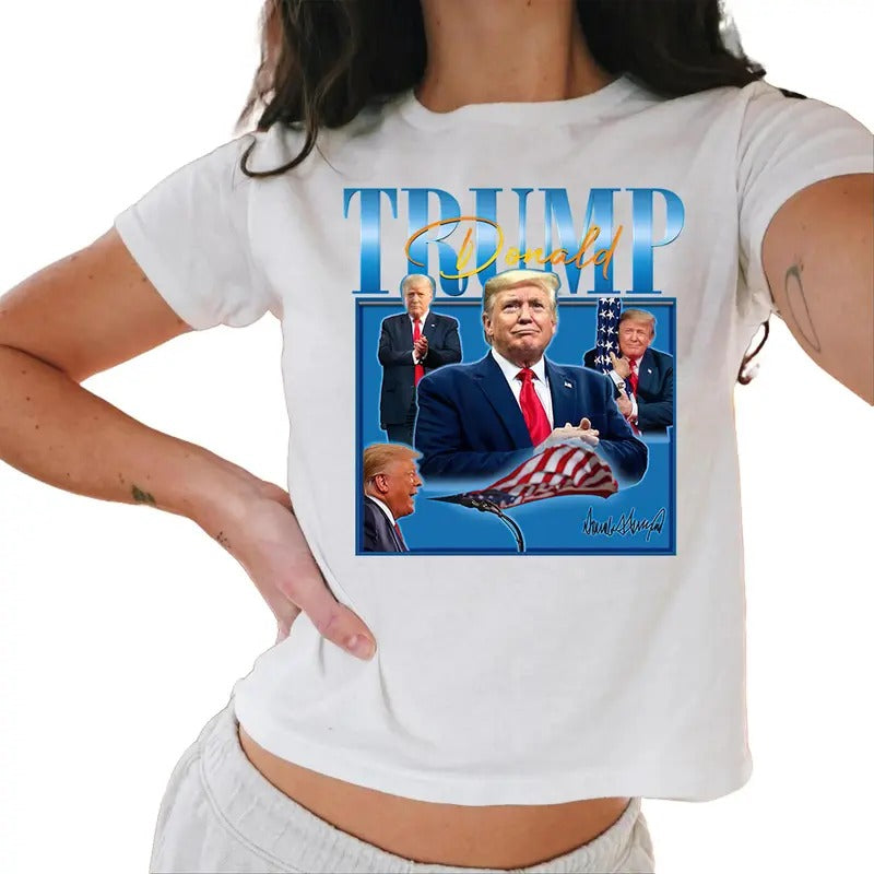 Donald Trump Vintage Baby Tee Donald Trump Homage Baby Tee Casual Comfort