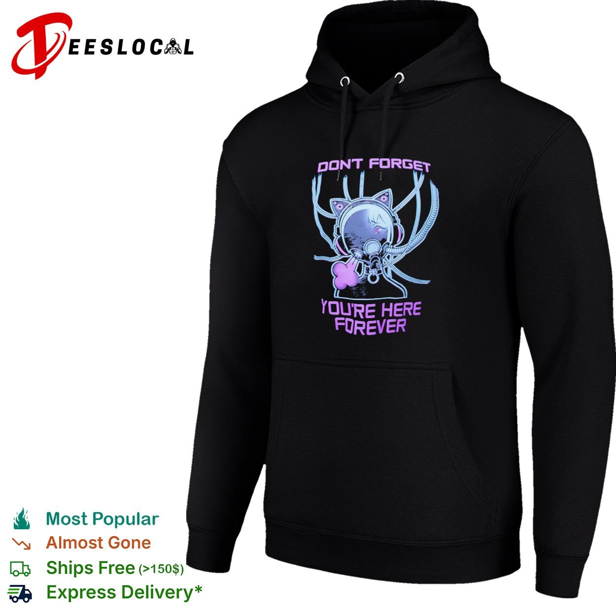 Don’t Forget You’re Here Forever Cyberpunk Cat Girl shirt