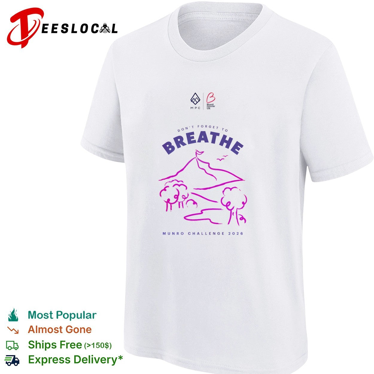 Don’t Forget to Breathe Blood Cancer UK Munro Challenge 2026 shirt