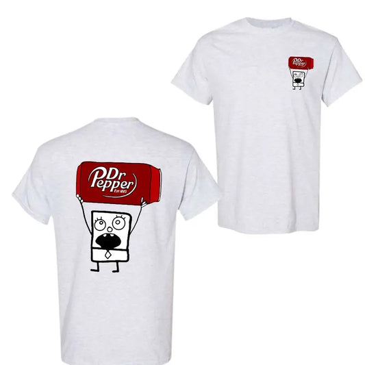 Doodlebob Dr Pepper Essential 2 Sided T-Shirt, Funny Drinking T-Shirt, Summer T-Shirt, For Men