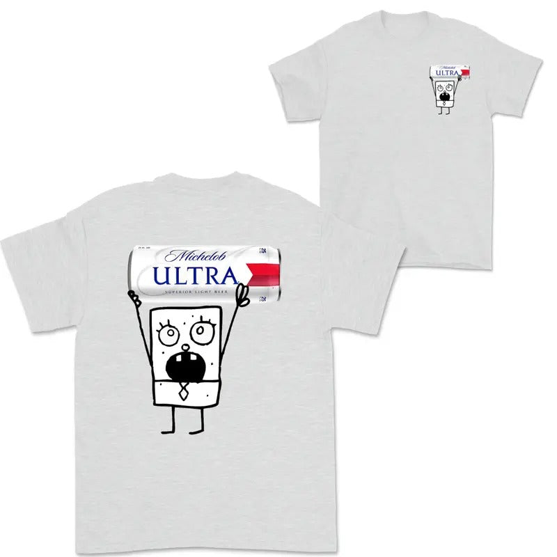 Doodlebob Michelob Ultra Essential 2 Sided T-Shirt, Funny Drinking T-Shirt, Summer T-Shirt, For Men And Women