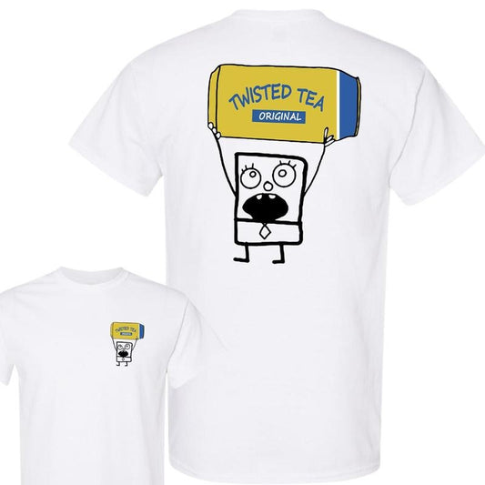 Doodlebob Twisted Tea Essential 2 Sided T-Shirt, Funny Drinking T-Shirt, Summer T-Shirt, Comfort Colors T-shirt, Women Inspirational Graphic Printed Shirts, Full Color, Menswear Top, Womenswear Top, Cider corduroy overalls, Favorite shirt