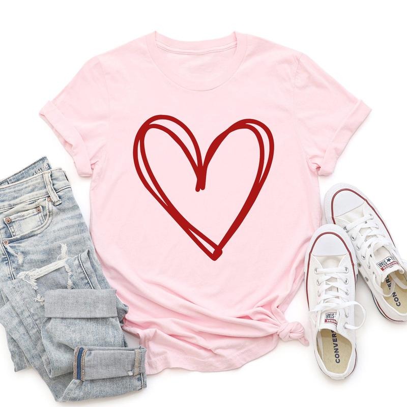 Double Heart, Sketch, Doodle, Love, Super Soft Tshirt, Valentine's Day Hoodie, Sweatshirt | WearSparks.com