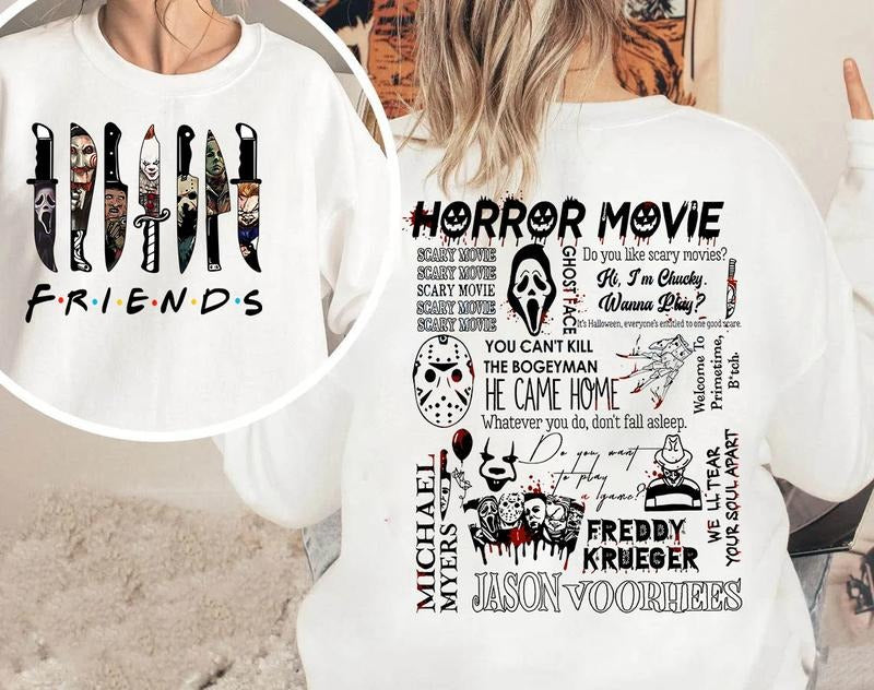 Double-Sided shirt, Friends T Shirt, Friends Halloween TShirt, Friends Halloween Sweatshirt, Spooky Halloween Shirt, Halloween Friends