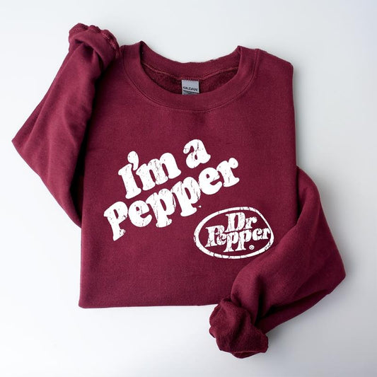 Dr Pepper I'm A Pepper Sweatshirt, Gift for Dr. Pepper Lover, Funny Gift Sweatshirt, Soda Gift Crewneck