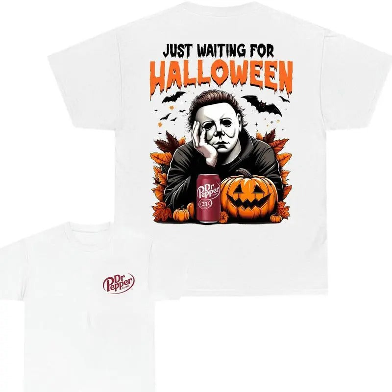 Dr Pepper Just Waiting For Halloween T-Shirt, Spooky Season Tee for Men, Halloween Trendy Shirt, Halloween Dr Pepper Cute Shirt, Funny Halloween Shirt For Men Women