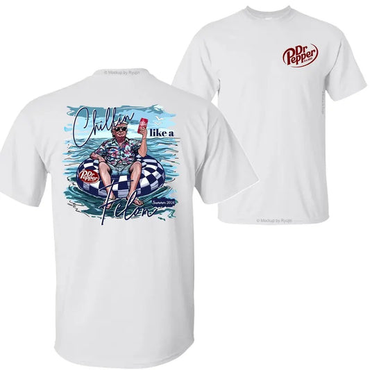 Dr Pepper Trump Chillin Like a Felon Summer 2024 T-shirt Sweatshirt Hoodie, Trump 2024 Shirt, Dr Pepper Shirt, Double Sided Graphic Printed Unisex Classic Comfort Cotton T-Shirts in all Sizes all Colors for Men and for Women