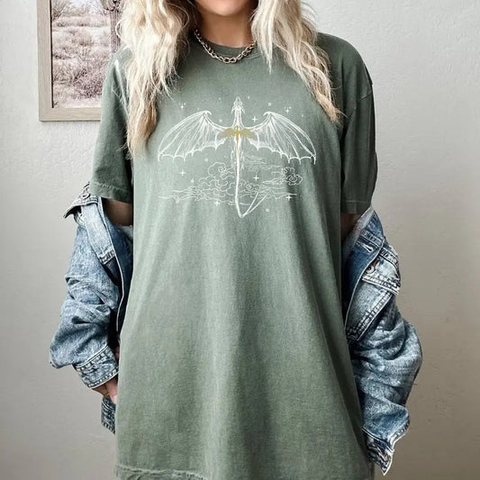 Dragon Rider Comfort Colors Tee, Basgiath War College T-Shirt, Fourth Wing Shirt, Die Or Fly Tee, Riders Quadrant Womenswear Tee, Women Gift Tee