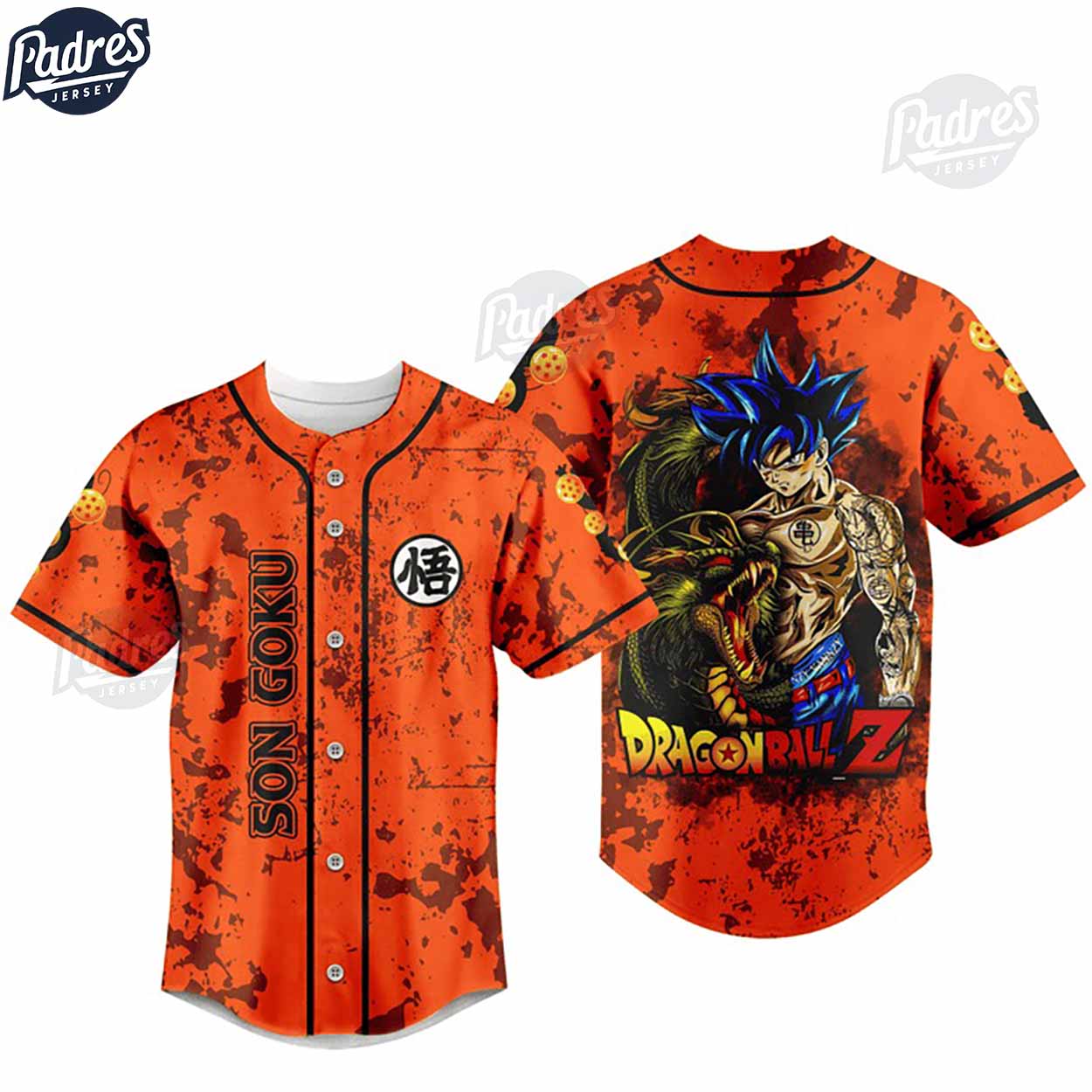 DragonBall Z Son Goku Baseball Jersey - Padres Jersey Oasis: Elevate Your Baseball Style Game T-Shirts, Hoodie,... (Image 2)