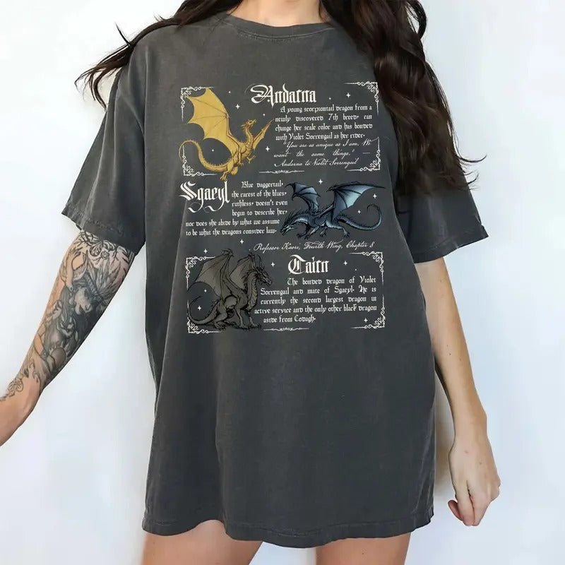 Dragons Book Comfort Colors Shirt, Dragon Rider T-shirt, Bookish Tee, Fantasy Reader Shirt, Book Lovers Clothing
