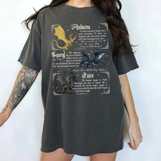Dragons Book Comfort Colors Shirt, Dragon Rider T-shirt, Bookish Tee, Fantasy Reader Shirt, Book Lovers Clothing