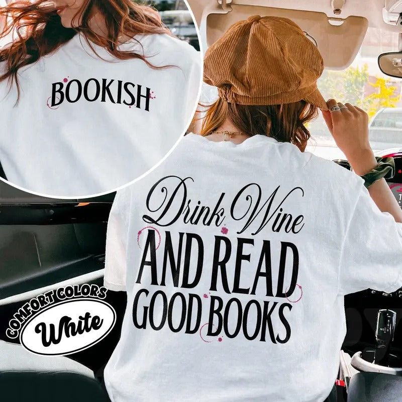 Drink Wine Read Books Born To Read Bookish Wine Gift For Her Bookworm Shirt Design Hoodie, Sweatshirt | WearSparks.com