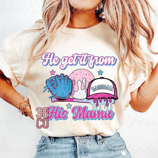Dripping Baseball Mama Shirt, Sporty Softball Print tshirt, Ice Cream tshirt, women tops, favorite shirts, shirt for women