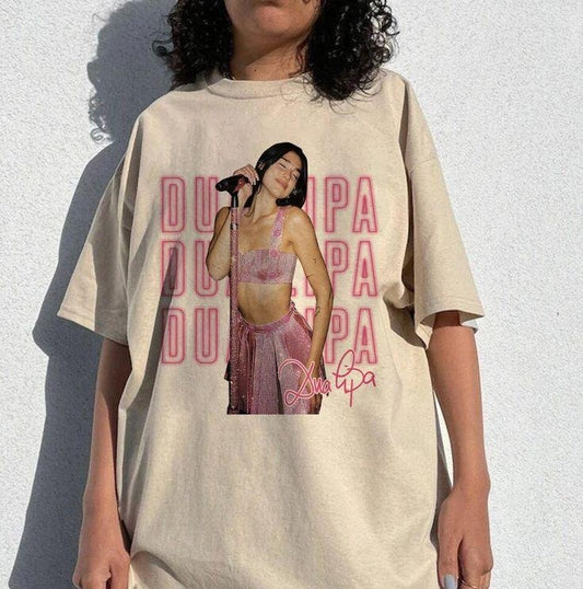 Dua Lipa Graphic T-Shirt, 90s Vintage Rap Hip Hop Merch Tee