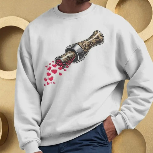 Duck Call Valentines Day Shirt, Duck Call Funny Vlentines Day Gift, Camo Hunting Sweatshirt for Valentine's Day Tee