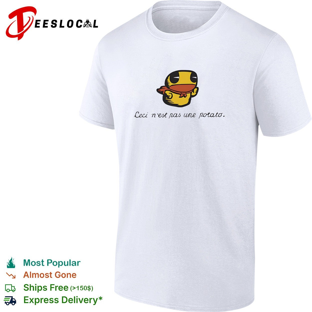 Duck Ceci n’est pas une potato Magritte parody shirt