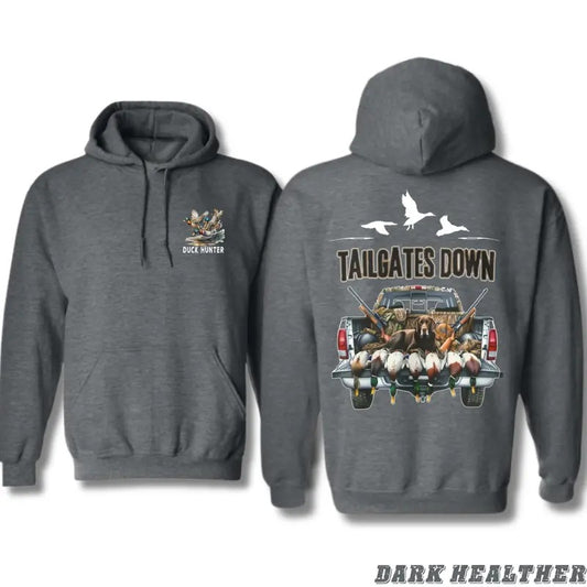 Duck Hunter Hoodie - Tailgates Down Design Ideal for Hunters and Outdoor Lifestyle Lovers, Unisex Hoodie for Casual Comfort and Rustic Charm Menswear Sweaters