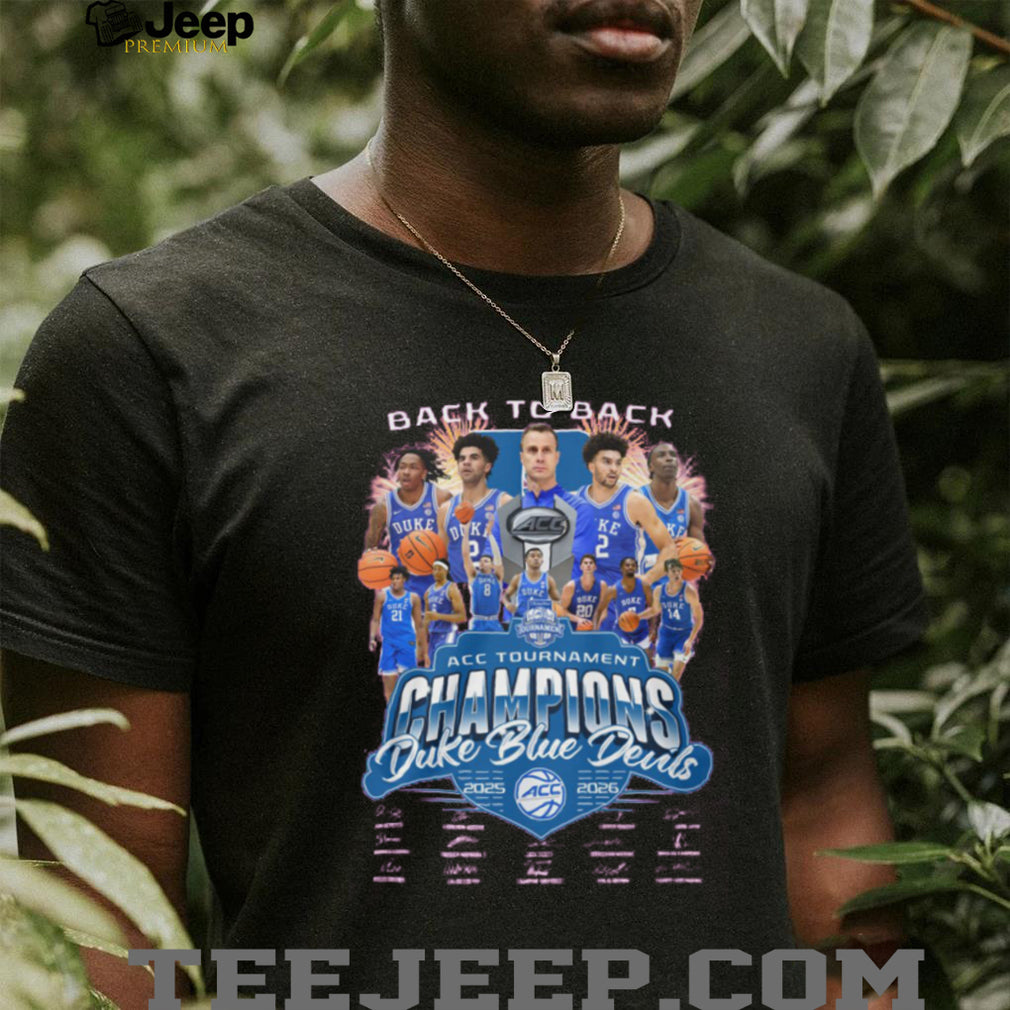 Duke Basketball Back to Back ACC Tournament Champions 2025 2026 Pink T Shirt