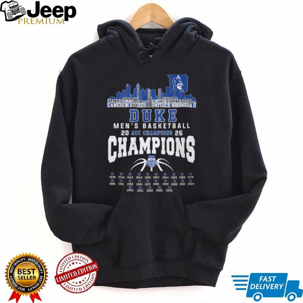 Duke Men’s Basketball 2026 ACC Champions Skyline & Roster Signature T Shirt