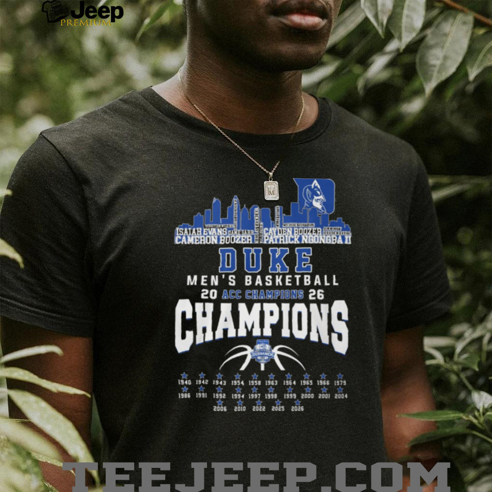 Duke Men’s Basketball 2026 ACC Champions Skyline & Roster Signature T Shirt