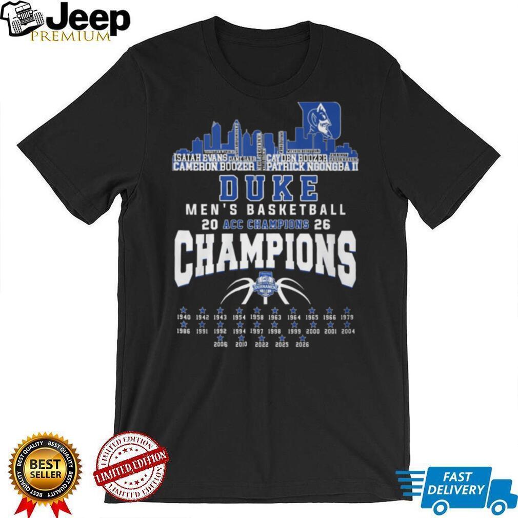Duke Men’s Basketball 2026 ACC Champions Skyline & Roster Signature T Shirt