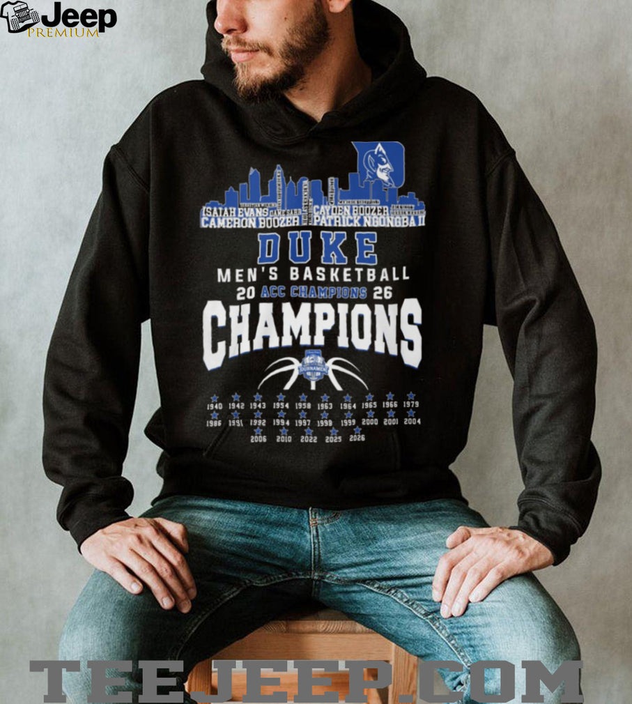 Duke Men’s Basketball 2026 ACC Champions Skyline & Roster Signature T Shirt