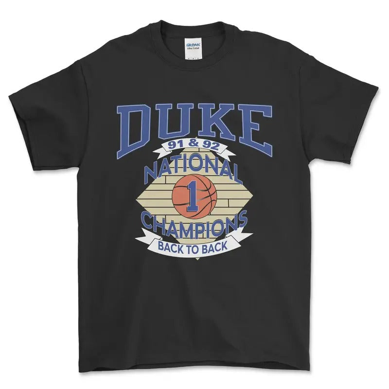 Duke Nation Champions Back to Back T-Shirt, graphic vintage sports tees for men