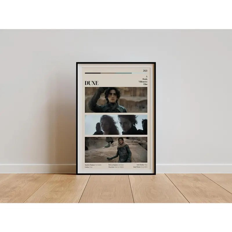 Dune Movie Poster - Modern Retro Movie Poster - TV Show Poster -  Best Movies of All Time -  Minimal Movie Art - A Denis Villeneuve Film