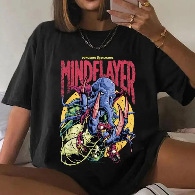 Dungeons & Dragons Mindflayer Logo T-Shirt, Mind Flayer Baldur's Gate 3 Fan Sweatshirt, Minthara And Boo Womenswear Tee, Gift For Minsc
