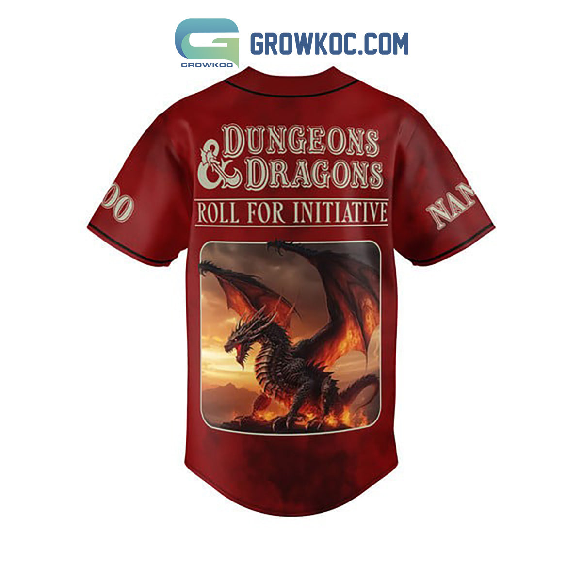 Dungeons & Dragons Roll For Initiative Personalized Baseball Jersey Red Version