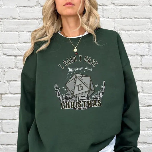 Dungeons and Dragons Christmas Party Sweatshirt Christmas Sweatshirt For DnD Fans Polyhedral Dice Xmas Hoodie Merry Critmas Sweater DnD giftstyle{n002}3