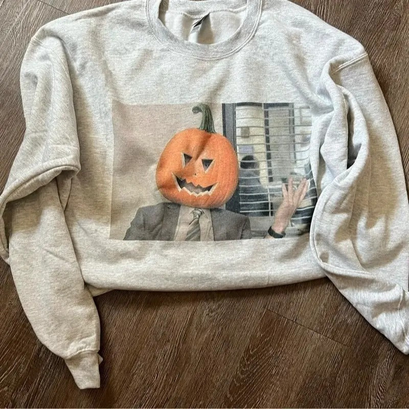 Dwight Pumpkin Head Crewneck | Pumpkin Head Crewneck | The Office | Dwight Schrute | Fall 2024 Cotton Man Menswear Soft