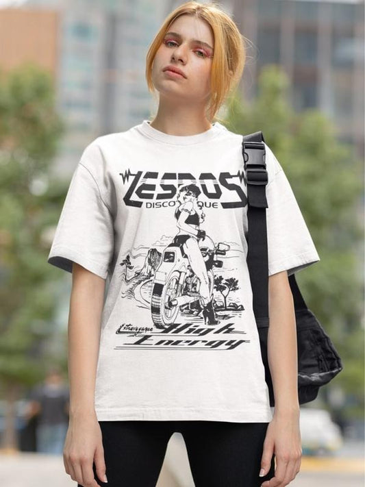 Dykes on Bikes Lesbos Disco Shirt, Vintage Lesbian Shirt, Sapphic Tee Butch Femme Masc Power Top Womenswear