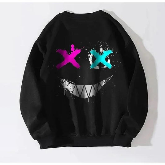 EVIL EMOJI GRAPHIC BLACK PRINT Sweatshirt
