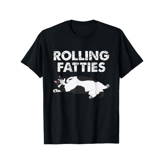 EWH Fat Kitten Funny Cat Rolling Fatties T-Shirt Made in USA