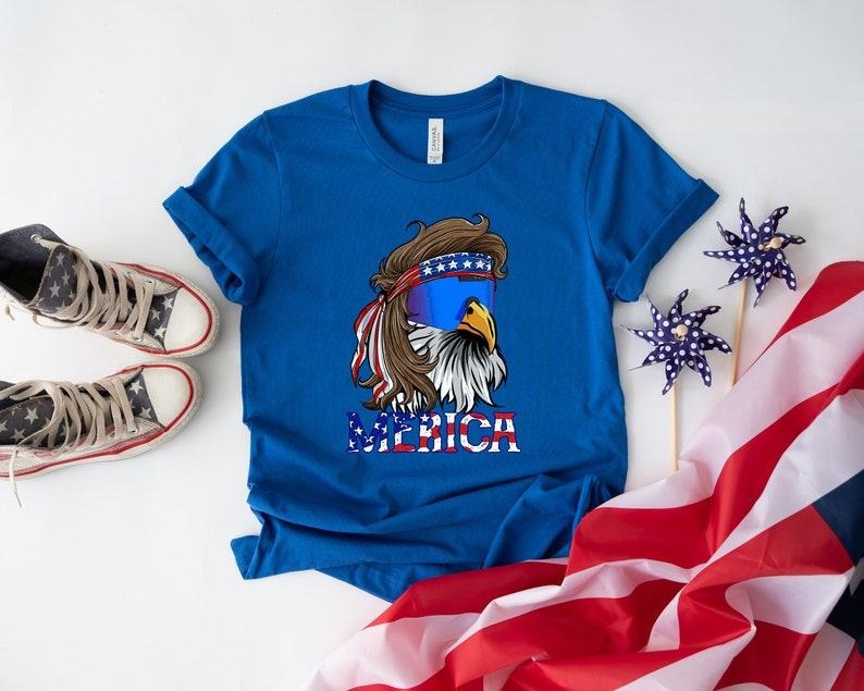 Eagle Merica Shirt, Merica Mullet Eagle Shirt, American Eagle, American Flag, 4th of July Shirt, Independence Day Tee,...