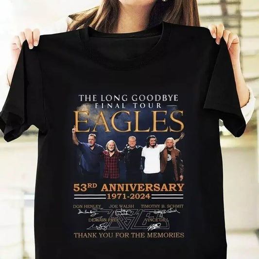 Eagles The Long Goodbye Final Tour 53rd Anniversary 1971 2024 Signatures T-Shirt Top Womenswear