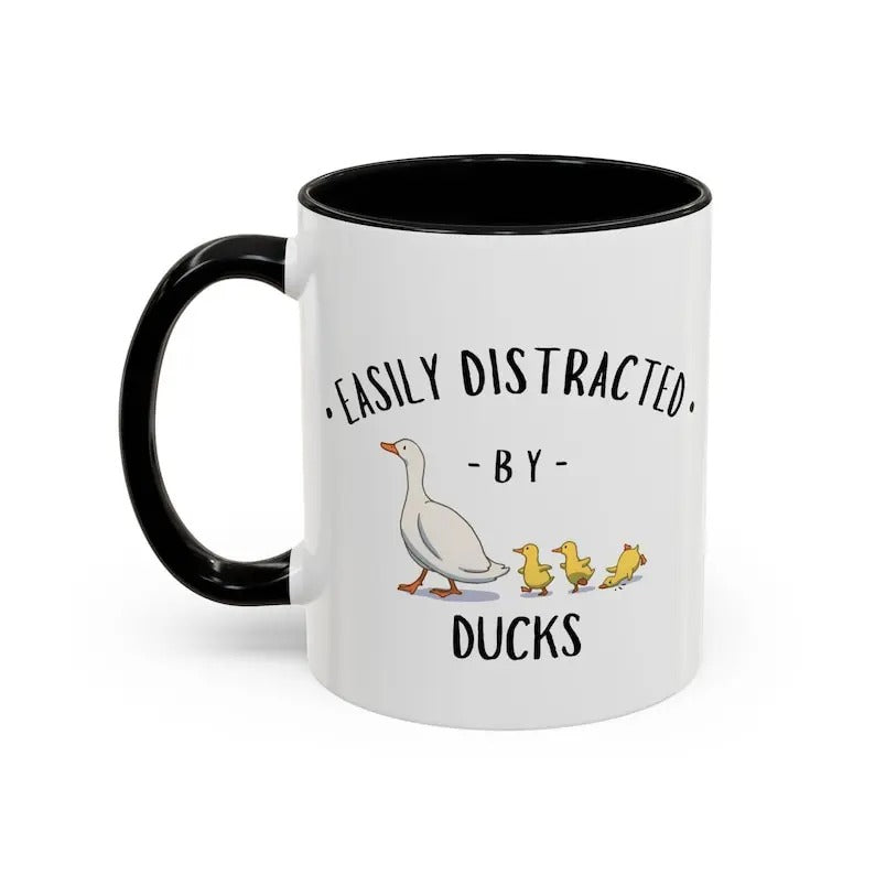 Easily Distracted By Ducks Mug, Duck Coffee Cup, gift for duck lover