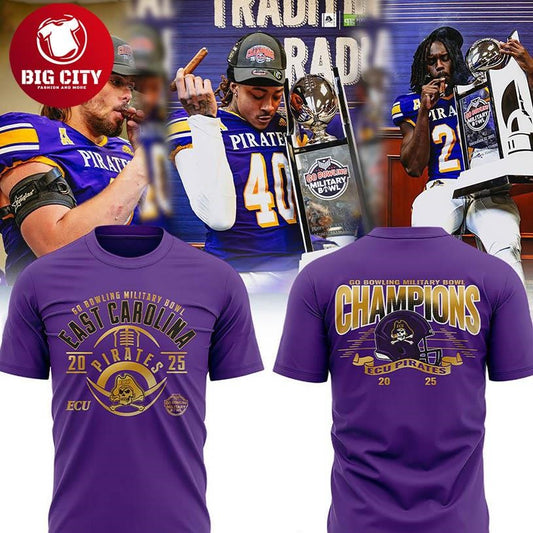 East Carolina Pirates Football Military Bowl Champions 2025 NCAA Two Sided Shirt