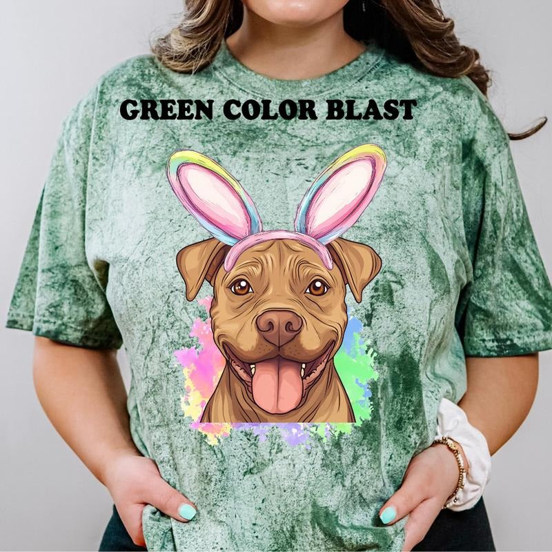 Easter Brown Pitbull Shirt ~ Unisex Apparel Relaxed Fit Printed In The USA Clothing Womenswear Casual Comfort Cotton